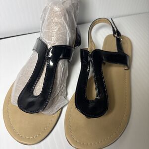 Soda Black Sandal 8.5